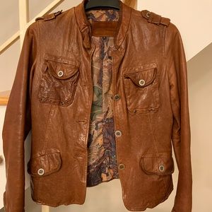 Brown Leather Belle Fare Jacket